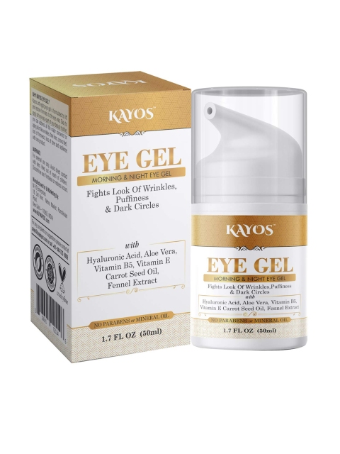 Kayos Eye Gel With Hyaluronic Acid & Vitamin E For Preventing Wrinkle & Dark Circle 50 ml, Transparent
Kayos Eye Gel With Hyaluronic Acid & Vitamin E For Preventing Wrinkle & Dark Circle 50 ml, Transparent