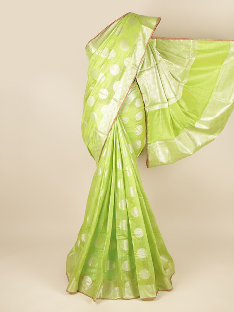 Pothys Green & Silver-Toned Woven Design Zari Saree
Pothys Green & Silver-Toned Woven Design Zari Saree
