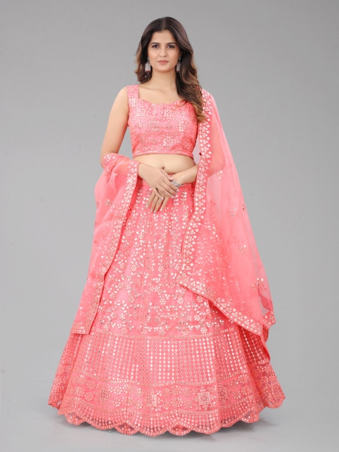 SHOPGARB Pink & White Embellished Semi-Stitched Lehenga & Unstitched Blouse With Dupatta
SHOPGARB Pink & White Embellished Semi-Stitched Lehenga & Unstitched Blouse With Dupatta