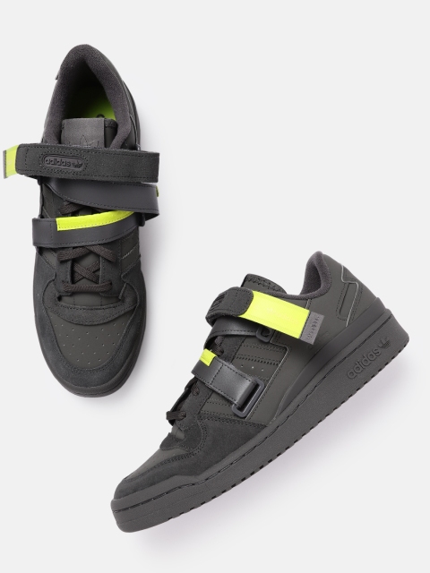ADIDAS Originals Men Charcoal Grey & Green Forum Low Perforated Basketball Sneakers
ADIDAS Originals Men Charcoal Grey & Green Forum Low Perforated Basketball Sneakers