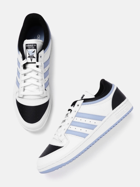 ADIDAS Originals Men White & Blue Leather Top Ten Rb Low Sneakers with Perforations
ADIDAS Originals Men White & Blue Leather Top Ten Rb Low Sneakers with Perforations