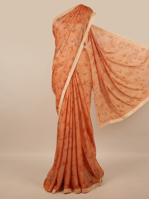 Pothys Orange Floral Saree