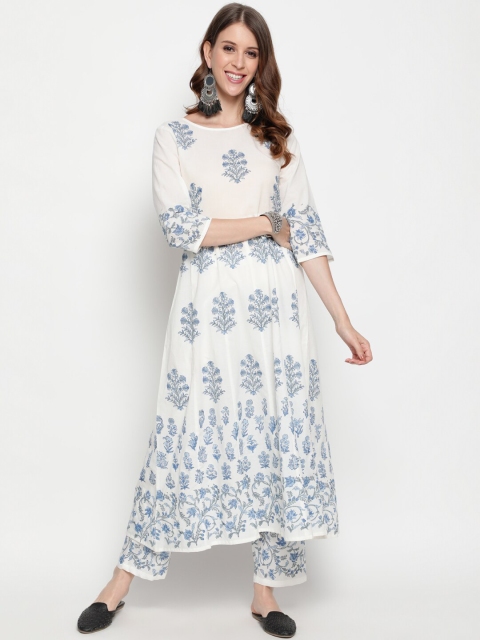 THE NKS PLUS Woman White & Blue Ethnic Motifs Printed Pure Cotton Kurta with Pyjamas
THE NKS PLUS Woman White & Blue Ethnic Motifs Printed Pure Cotton Kurta with Pyjamas