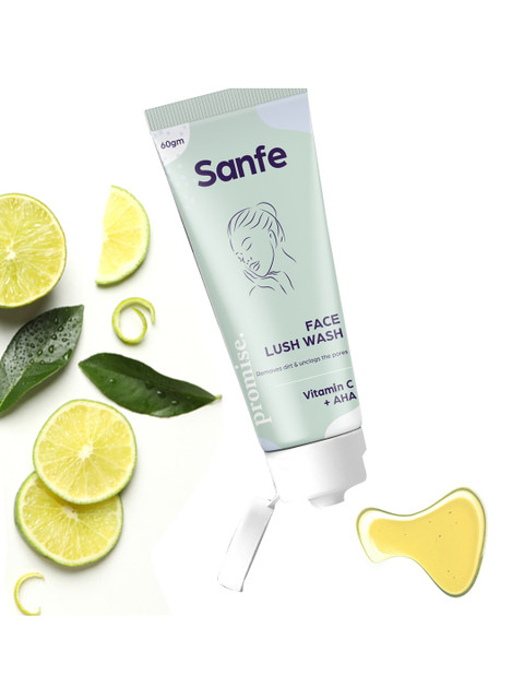 Sanfe Promise Vitamin C + AHA Sulphate & Paraben free Face Lush Wash for Glowing Skin 60g, White
Sanfe Promise Vitamin C + AHA Sulphate & Paraben free Face Lush Wash for Glowing Skin 60g, White