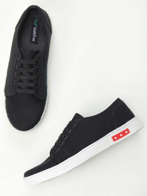 Walkfree Women Black Solid Sneakers