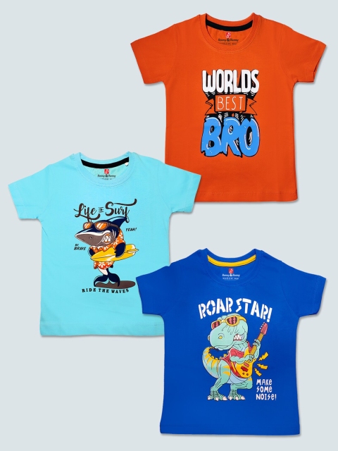Benny n Bunny Boys Pack Of 3 Multicoloured Typography Printed Pure Cotton T-shirts, Multi
Benny n Bunny Boys Pack Of 3 Multicoloured Typography Printed Pure Cotton T-shirts, Multi