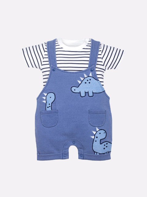 BABY GO Boys White & Blue Graphic Printed Pure Cotton Dungarees With T-Shirt
BABY GO Boys White & Blue Graphic Printed Pure Cotton Dungarees With T-Shirt