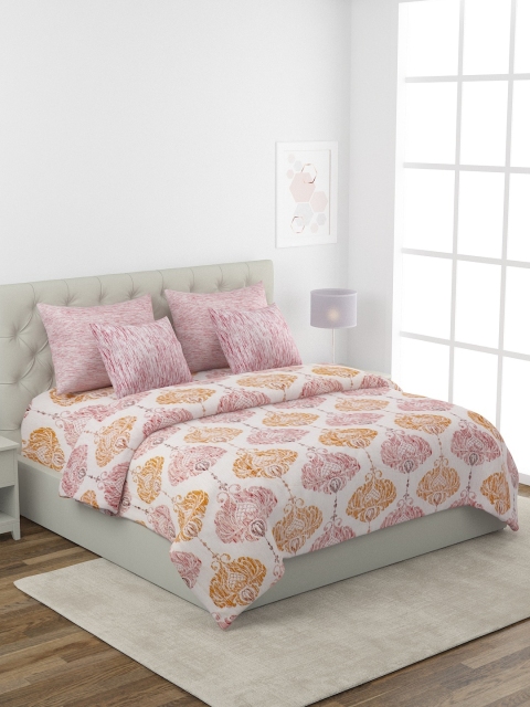 ROMEE White & Maroon Ethnic Motifs Printed Double King Bedding Set with AC Comforter
ROMEE White & Maroon Ethnic Motifs Printed Double King Bedding Set with AC Comforter