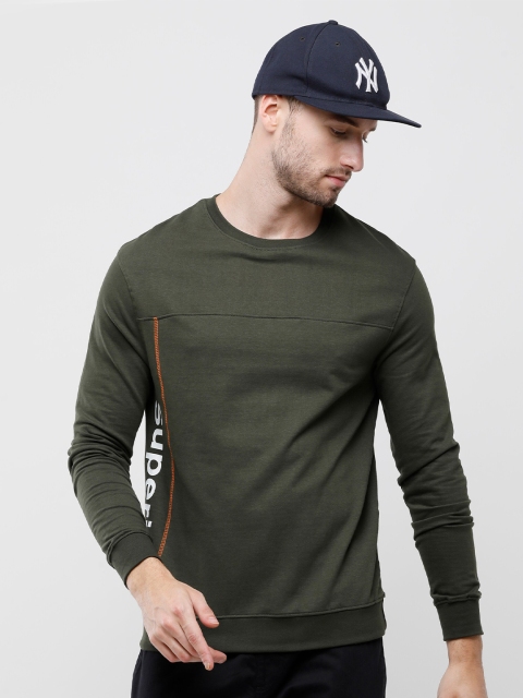 ARDEUR Men Olive Green Sweatshirt