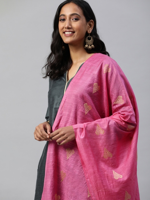 swatika Women Pink Ethnic Motifs Woven Design Bhagalpuri Handloom Dupatta with Thread Work
swatika Women Pink Ethnic Motifs Woven Design Bhagalpuri Handloom Dupatta with Thread Work
