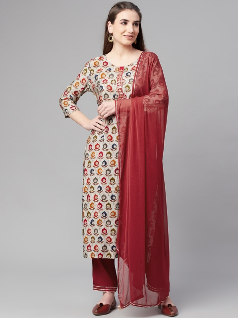 Ardozaa Women Grey Ethnic Motifs Printed Chanderi Silk Kurta with Trousers & Dupatta
Ardozaa Women Grey Ethnic Motifs Printed Chanderi Silk Kurta with Trousers & Dupatta