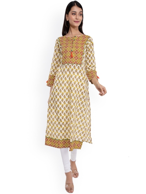 KALINI Women Beige Ethnic Motifs Kurta
