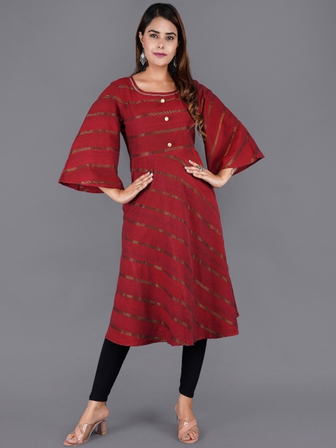 KALINI Women Red Flared Sleeves Kurta