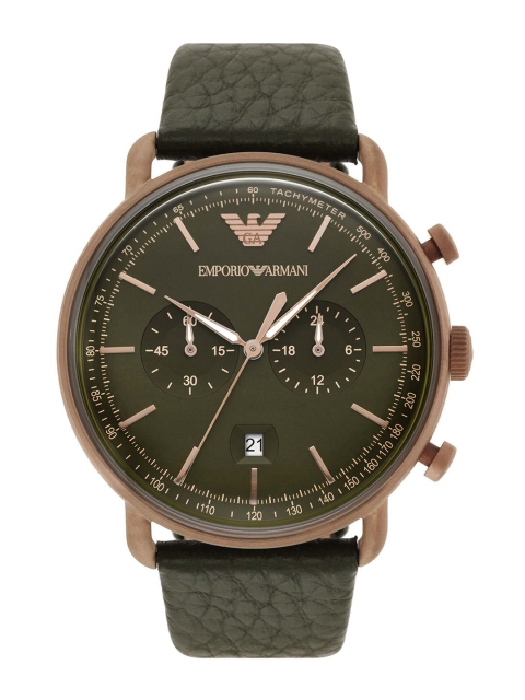 Emporio Armani Men Green Dial & Green Leather Textured Straps Analogue Watch AR11421
Emporio Armani Men Green Dial & Green Leather Textured Straps Analogue Watch AR11421
