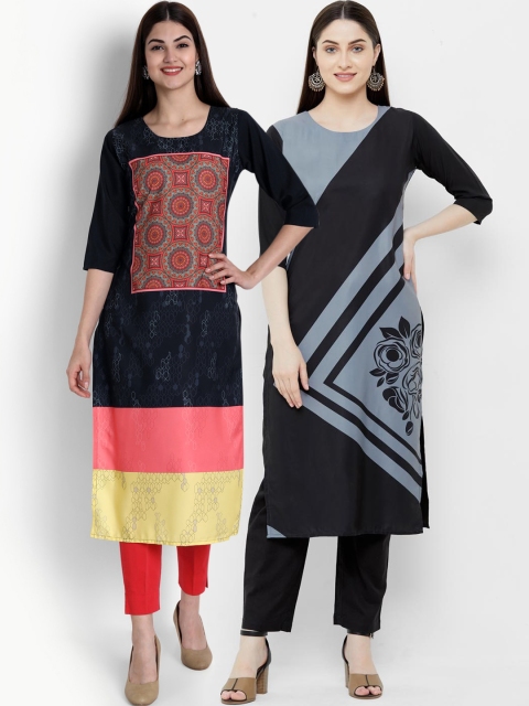 Ethnic basket Women Multicoloured Pack of 2 Colourblocked Crepe Anarkali Kurta, Multi
Ethnic basket Women Multicoloured Pack of 2 Colourblocked Crepe Anarkali Kurta, Multi