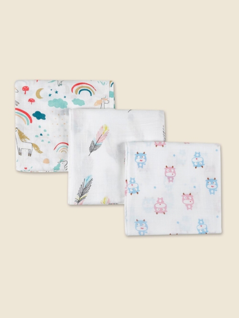 Baby Moo Infants Set of 3 White & Green Printed Pure Muslin Cotton Swaddle Cloths, Multi
Baby Moo Infants Set of 3 White & Green Printed Pure Muslin Cotton Swaddle Cloths, Multi
