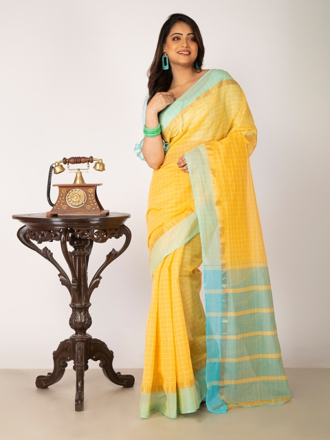 Unnati Silks Orange & Turquoise Blue Checked Zari Pure Cotton Handloom Mangalagiri Saree
Unnati Silks Orange & Turquoise Blue Checked Zari Pure Cotton Handloom Mangalagiri Saree