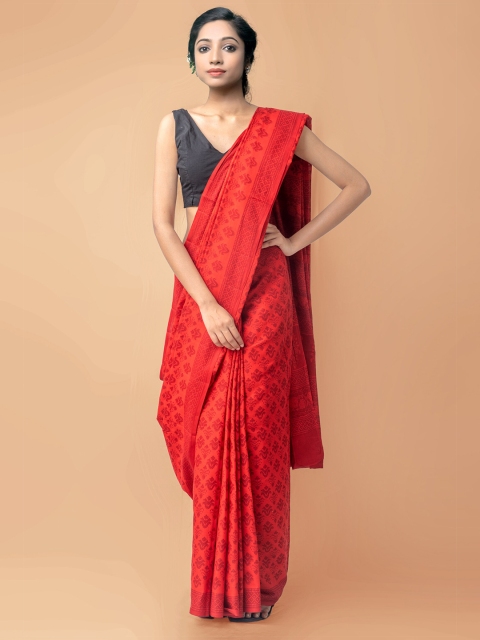 Unnati Silks Red & Maroon Pure Handloom Sustainable Mulmul Cotton Block Print Saree
Unnati Silks Red & Maroon Pure Handloom Sustainable Mulmul Cotton Block Print Saree
