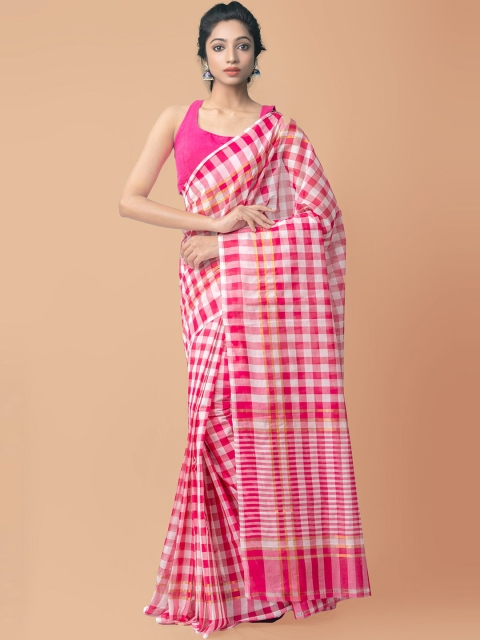 Unnati Silks Pink & White Checked Zari Pure Cotton Handloom Sustainable Mangalagiri Saree
Unnati Silks Pink & White Checked Zari Pure Cotton Handloom Sustainable Mangalagiri Saree