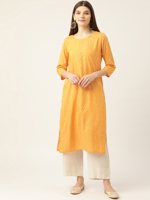 INDYES Women Yellow Geometric Printed Block Print Organic Cotton Organic Cotton Kurta
INDYES Women Yellow Geometric Printed Block Print Organic Cotton Organic Cotton Kurta