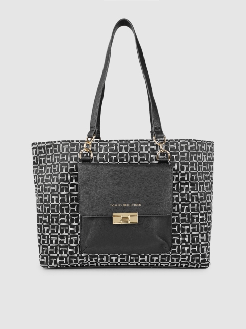 Tommy Hilfiger Black & White Brand Logo Jacquard-Weave Oversized Structured Shoulder Bag
Tommy Hilfiger Black & White Brand Logo Jacquard-Weave Oversized Structured Shoulder Bag
