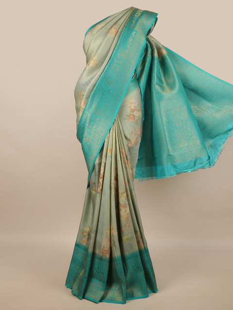 Pothys Green & Turquoise Blue Floral Zari Art Silk Banarasi Saree 
Pothys Green & Turquoise Blue Floral Zari Art Silk Banarasi Saree