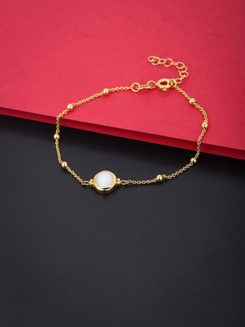 VANBELLE Women Gold-Toned & White 925 Sterling Silver Agate Gold-Plated Charm Bracelet
VANBELLE Women Gold-Toned & White 925 Sterling Silver Agate Gold-Plated Charm Bracelet