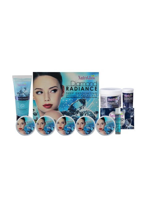 NutriGlow Diamond Radiance Facial Kit 250 g + 10 ml - Bleach Cream 43 g - Face Wash 65 ml, Multi
NutriGlow Diamond Radiance Facial Kit 250 g + 10 ml - Bleach Cream 43 g - Face Wash 65 ml, Multi