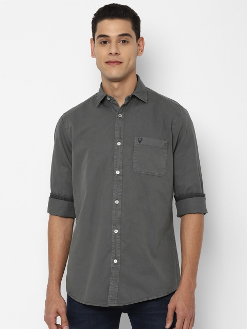 Allen Solly Men Grey Slim Fit Casual Shirt