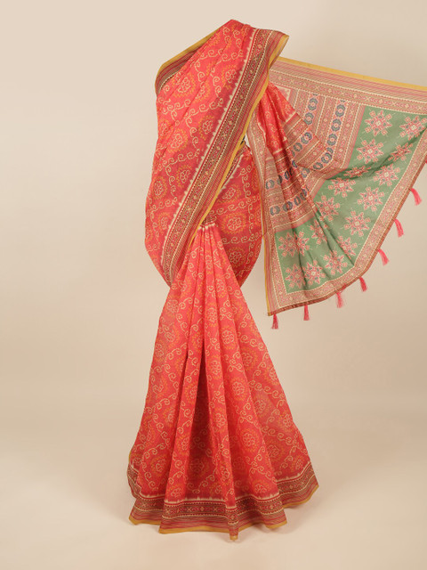 Pothys Red & Green Bandhani Saree
Pothys Red & Green Bandhani Saree