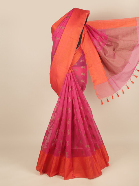 Pothys Pink & Orange Ethnic Motifs Woven Saree 
Pothys Pink & Orange Ethnic Motifs Woven Saree