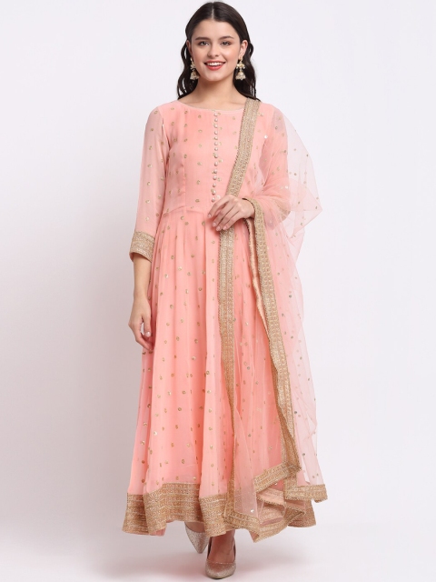 anokherang Women Peach-Coloured Embroidered Silk Georgette Kurta with Churidar & Dupatta
anokherang Women Peach-Coloured Embroidered Silk Georgette Kurta with Churidar & Dupatta