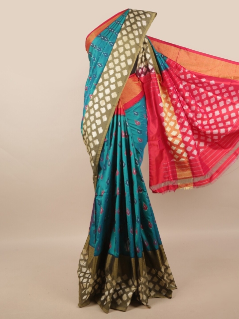 Pothys Blue & Green Zari Pure Silk Kanjeevaram Saree