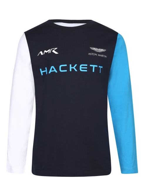 HACKETT LONDON Boys Navy Blue Typography Printed T-shirt