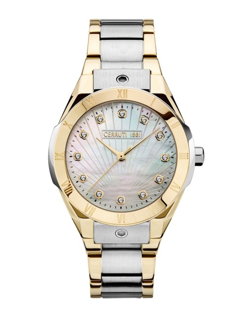 Cerruti 1881 Women White Dial & Gold-Plated Stainless Steel Bracelet Style Straps Analogue Watch
Cerruti 1881 Women White Dial & Gold-Plated Stainless Steel Bracelet Style Straps Analogue Watch