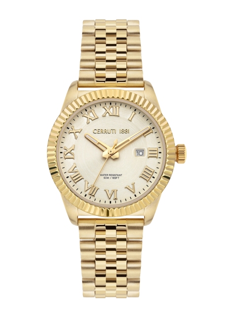 Cerruti 1881 Men Gold-Toned Embellished Dial & Gold-Plated Stainless Steel Bracelet Style Straps Analogue Watch
Cerruti 1881 Men Gold-Toned Embellished Dial & Gold-Plated Stainless Steel Bracelet Style Straps Analogue Watch