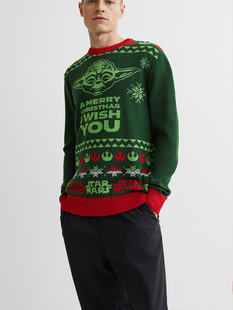 H&M Men Red & Green Pattern-Knit Jumper
H&M Men Red & Green Pattern-Knit Jumper