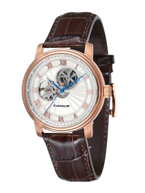 EARNSHAW Men Silver-Toned Printed Dial & Brown Leather Bracelet Style Straps Analogue Motion Powered Watch, Transparent
EARNSHAW Men Silver-Toned Printed Dial & Brown Leather Bracelet Style Straps Analogue Motion Powered Watch, Transparent
