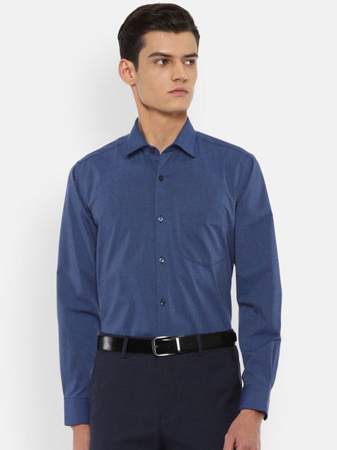 Van Heusen Men Navy Blue Printed Formal Shirt 
Van Heusen Men Navy Blue Printed Formal Shirt