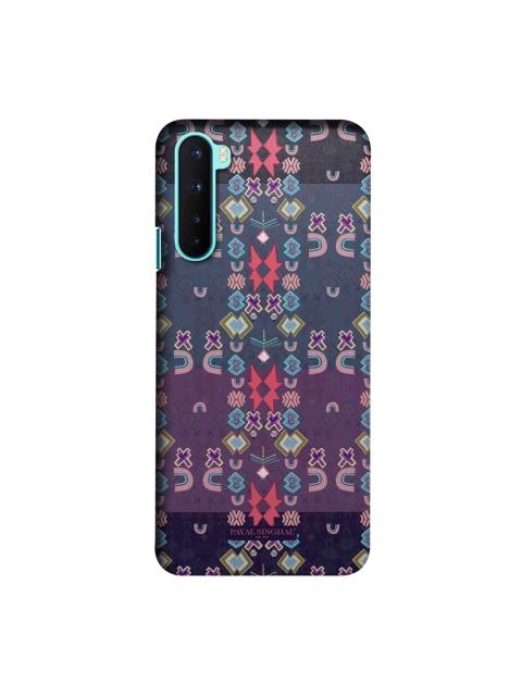 CelfieDesign Purple & Blue Geometric Print OnePlus Nord Slim Back Case