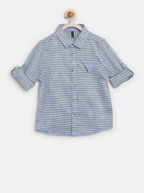 United Colors of Benetton Boys Blue Striped Shirt