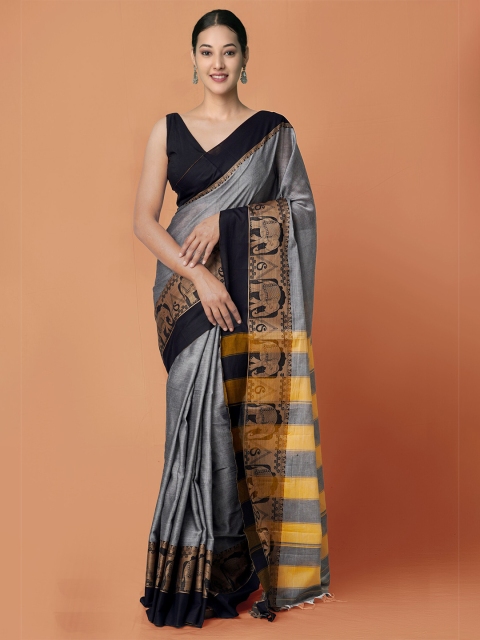 Unnati Silks Grey Woven Design Pure Handloom Sustainable Pavani Narayanpet Cotton Saree
Unnati Silks Grey Woven Design Pure Handloom Sustainable Pavani Narayanpet Cotton Saree