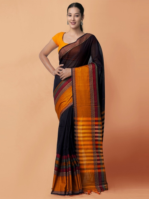 Unnati Silks Black Woven Design Pure Handloom Sustainable Pavani Narayanpet Cotton Saree
Unnati Silks Black Woven Design Pure Handloom Sustainable Pavani Narayanpet Cotton Saree