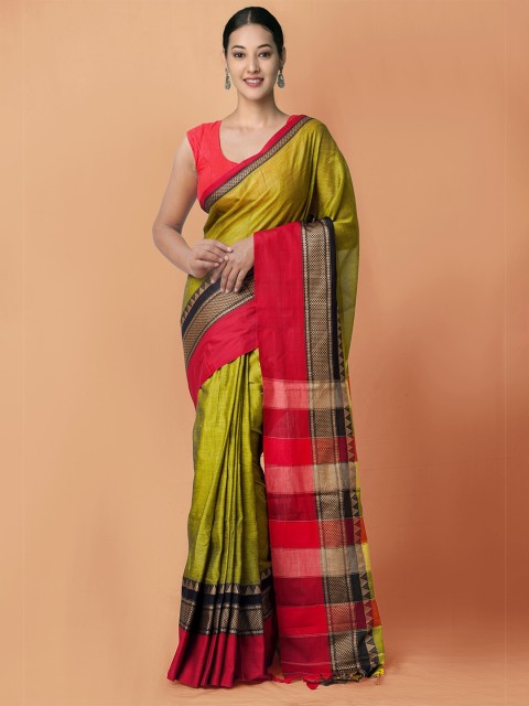 Unnati Silks Green Woven Design Pure Handloom Sustainable Pavani Narayanpet Cotton Saree
Unnati Silks Green Woven Design Pure Handloom Sustainable Pavani Narayanpet Cotton Saree