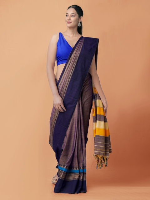 Unnati Silks Violet & Grey Woven Design Pure Handloom Pavani Narayanpet Cotton Saree
Unnati Silks Violet & Grey Woven Design Pure Handloom Pavani Narayanpet Cotton Saree