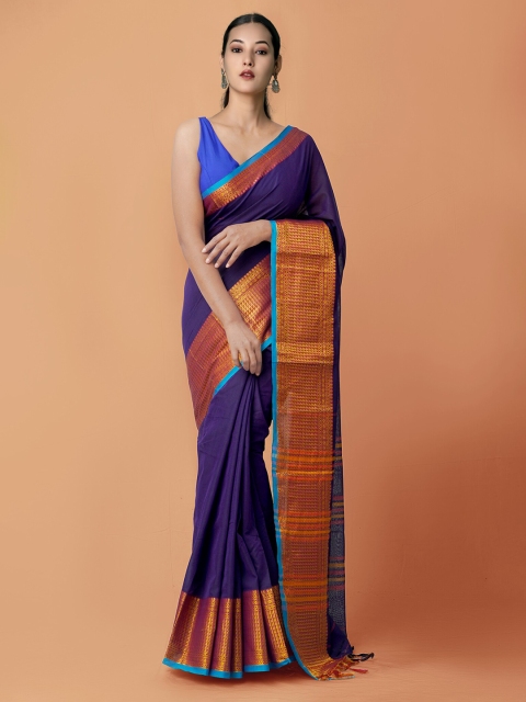 Unnati Silks Violet Woven Design Pure Handloom Sustainable Pavani Narayanpet Cotton Saree
Unnati Silks Violet Woven Design Pure Handloom Sustainable Pavani Narayanpet Cotton Saree