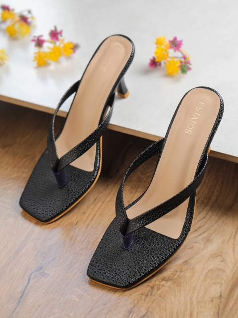 ESTATOS Black Party Block Sandals
