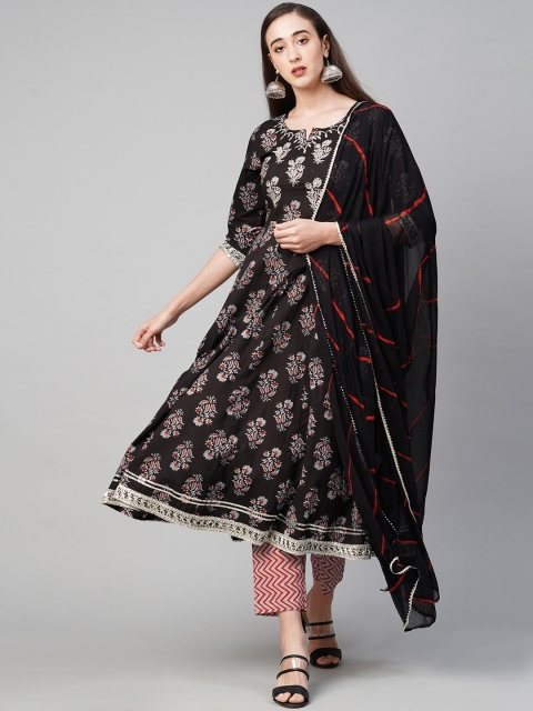 FASHOR Black Ethnic Motifs Embroidered A-Line Pure Cotton Kurta with Trousers & Dupatta
FASHOR Black Ethnic Motifs Embroidered A-Line Pure Cotton Kurta with Trousers & Dupatta
