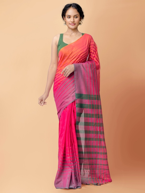 Unnati Silks Pink Striped Pure Cotton Handloom Sustainable Pavani Narayan Peth Saree
Unnati Silks Pink Striped Pure Cotton Handloom Sustainable Pavani Narayan Peth Saree