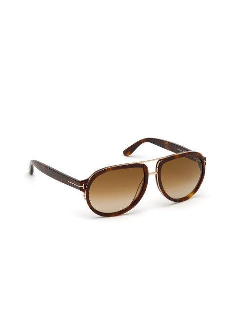 Tom Ford Men Brown Lens & Black Aviator Sunglasses with UV Protected Lens
Tom Ford Men Brown Lens & Black Aviator Sunglasses with UV Protected Lens